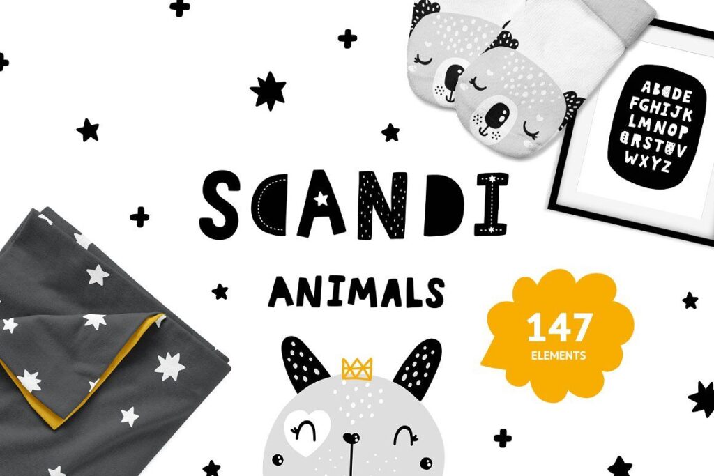 Scandi animated animals illustrations