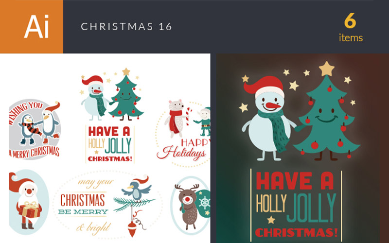 Christmas vector text overlays preview