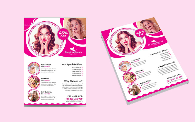 Beauty spa flyer template preview