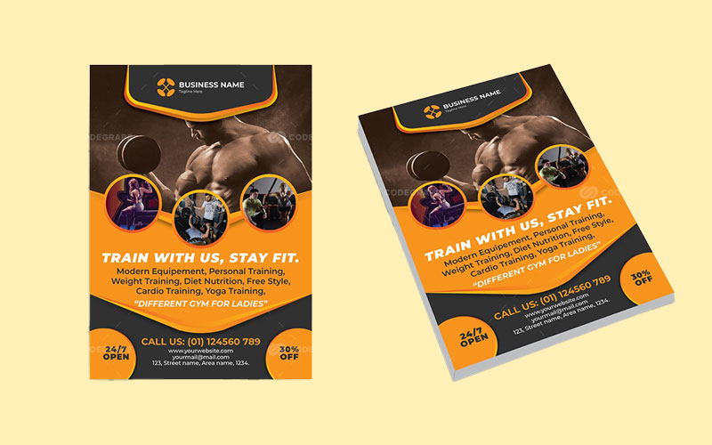 Fitness flyer template preview
