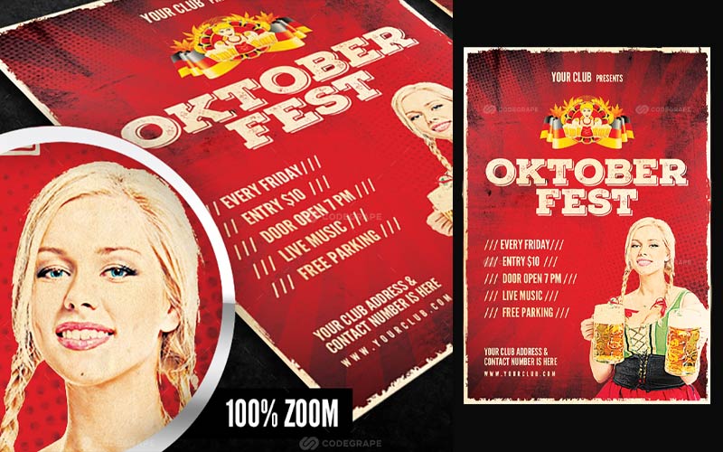 Oktoberfest flyer template preview