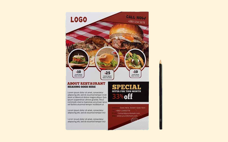Restaurant flyer template preview