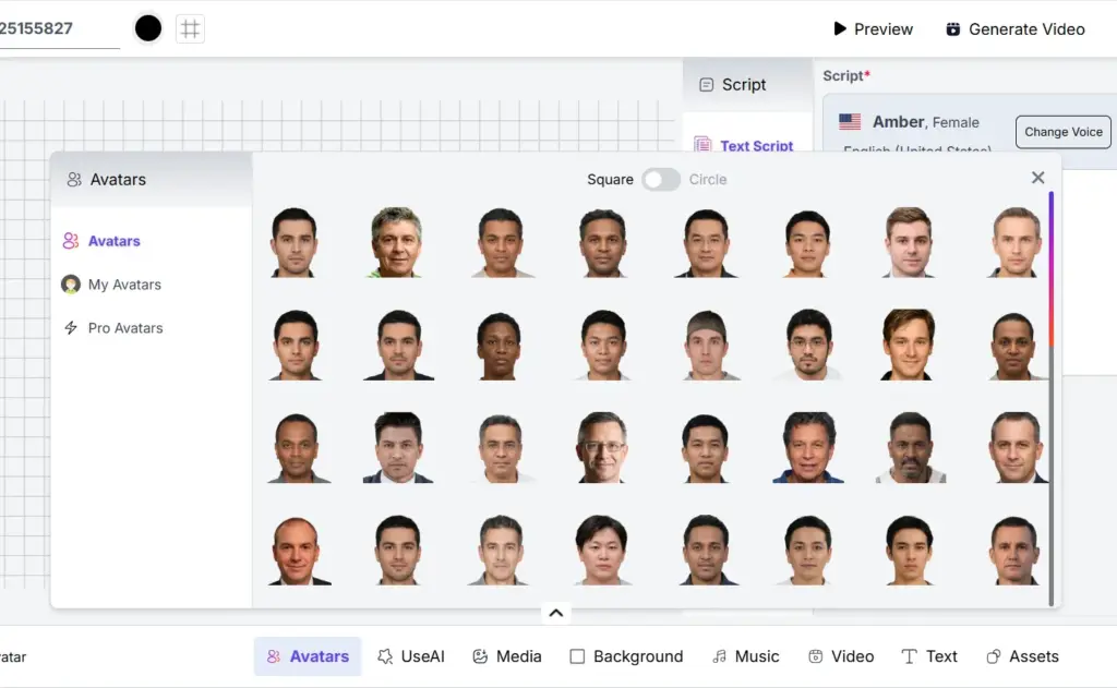 Create Videos with Avatar Feature , ai video generator