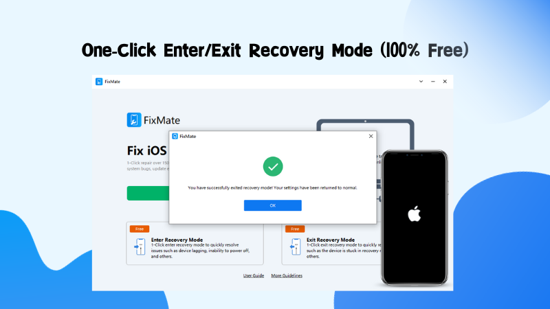 One-click enter/exit recovery mode user interface