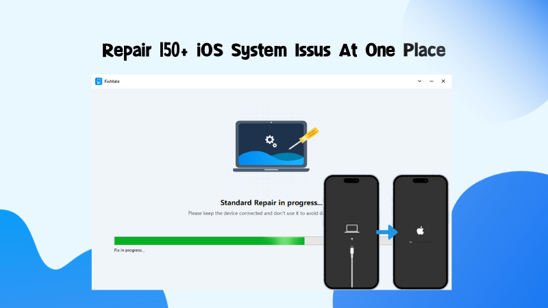 Fixmate user interface displaying standard repair in progress