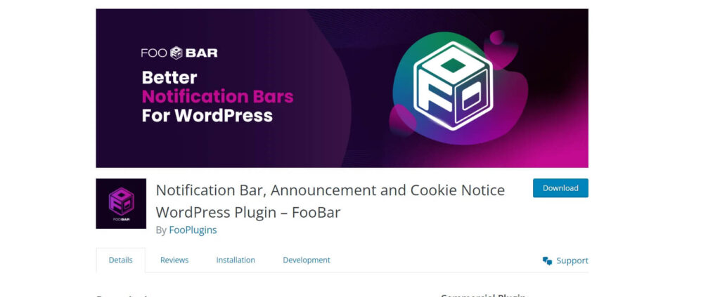 Foo Bar Notification bar plugin feature image