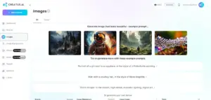 AI Image Creation user interface