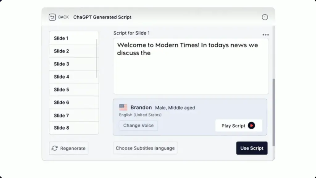 Script Generation , ai video generator