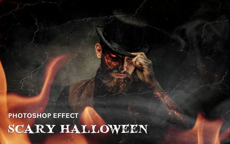 Scary Halloween photoshop effect cover image