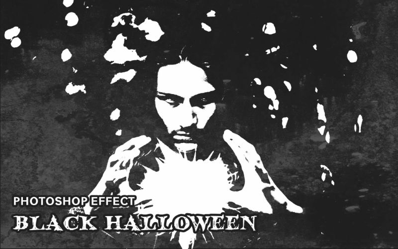 Black Halloween Photoshop effect cover image