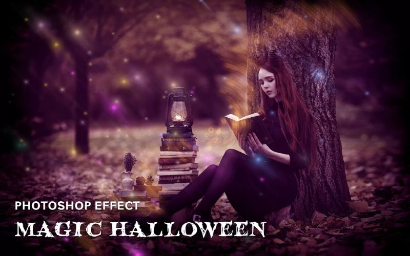 Magic halloween photoshop effect cover image