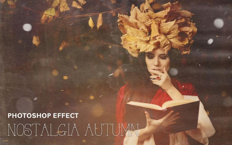 Nostalgia autumn photoshop effect cover image