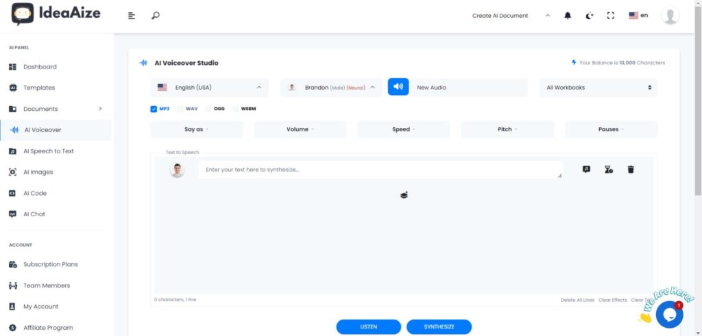 <b>AI Voiceover UI</b>
