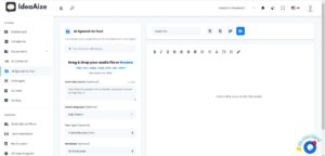 Ai speech to text feature of ideaAize