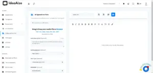 Ai speech to text feature of ideaAize