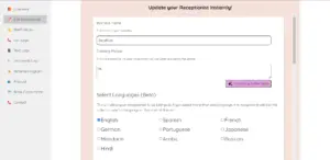 This image displays the instant AI receptionist setup preview of My AI Frot Desk