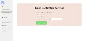 This image displays the email notification settings preview of My AI Front Desk.