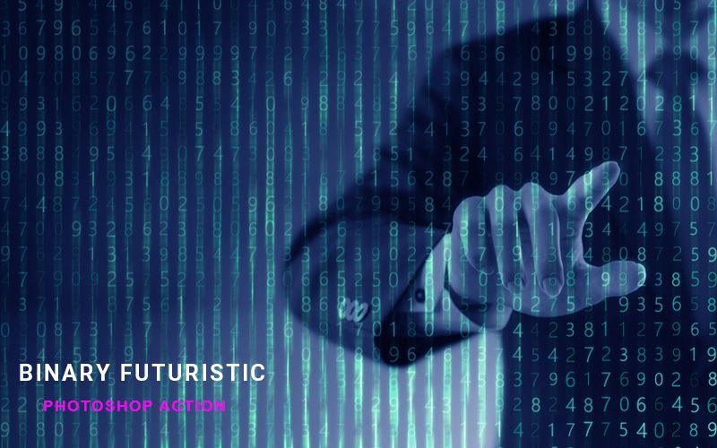 Binary Futuristic Photoshop Action - elegant photoshop actions