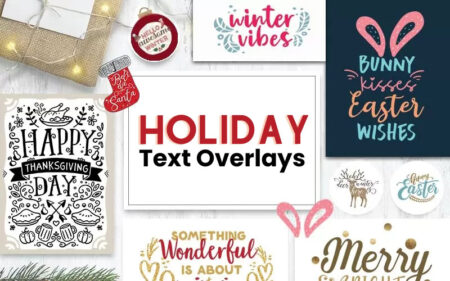 Collage of Greeting Card Mockups with Holiday Text Overlays