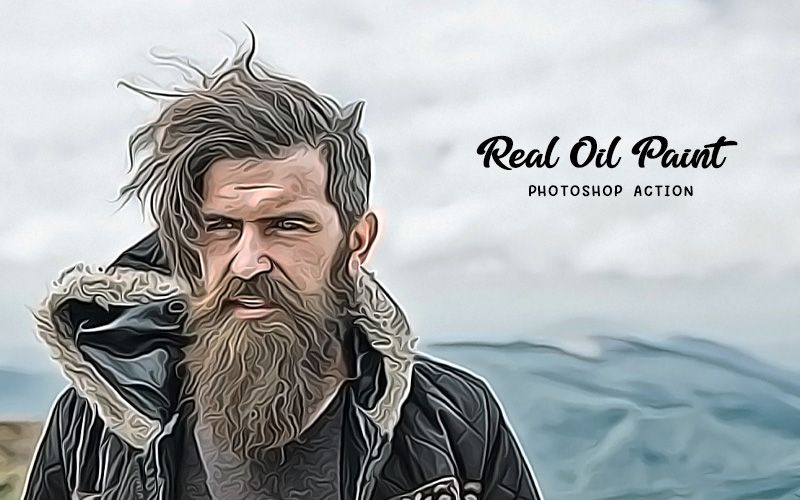 Real oil photoshop action - digital oil painting action photoshop