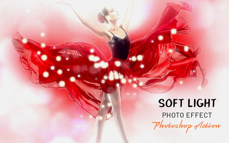 Soft light photoshop action applied to an image of a ballerina