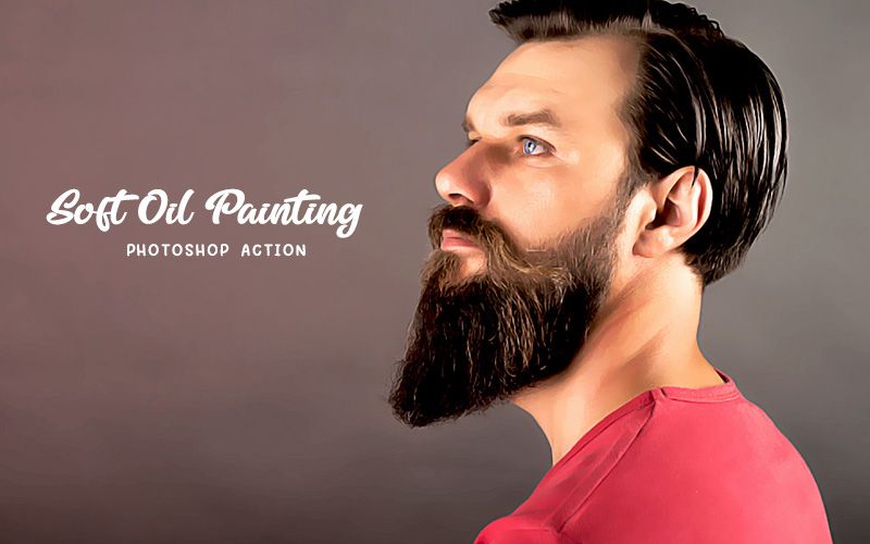 Soft oil painting action applied to an image of a man with long beard