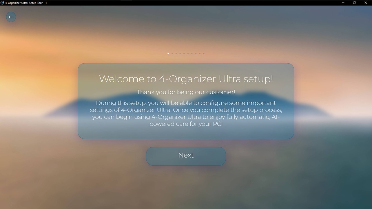 4-organizer ultra user interface