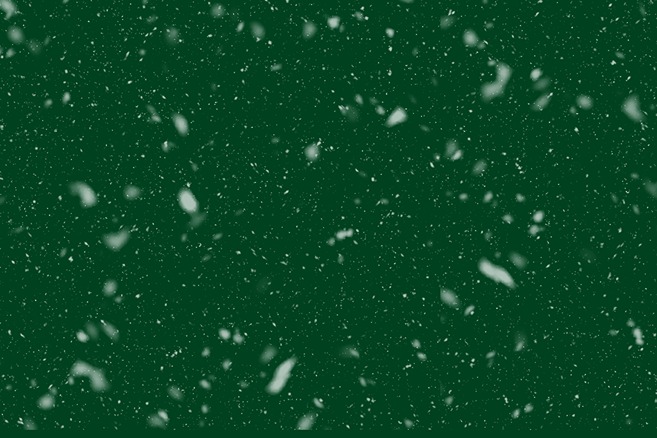 Dark Green background with a shower of snowflakes