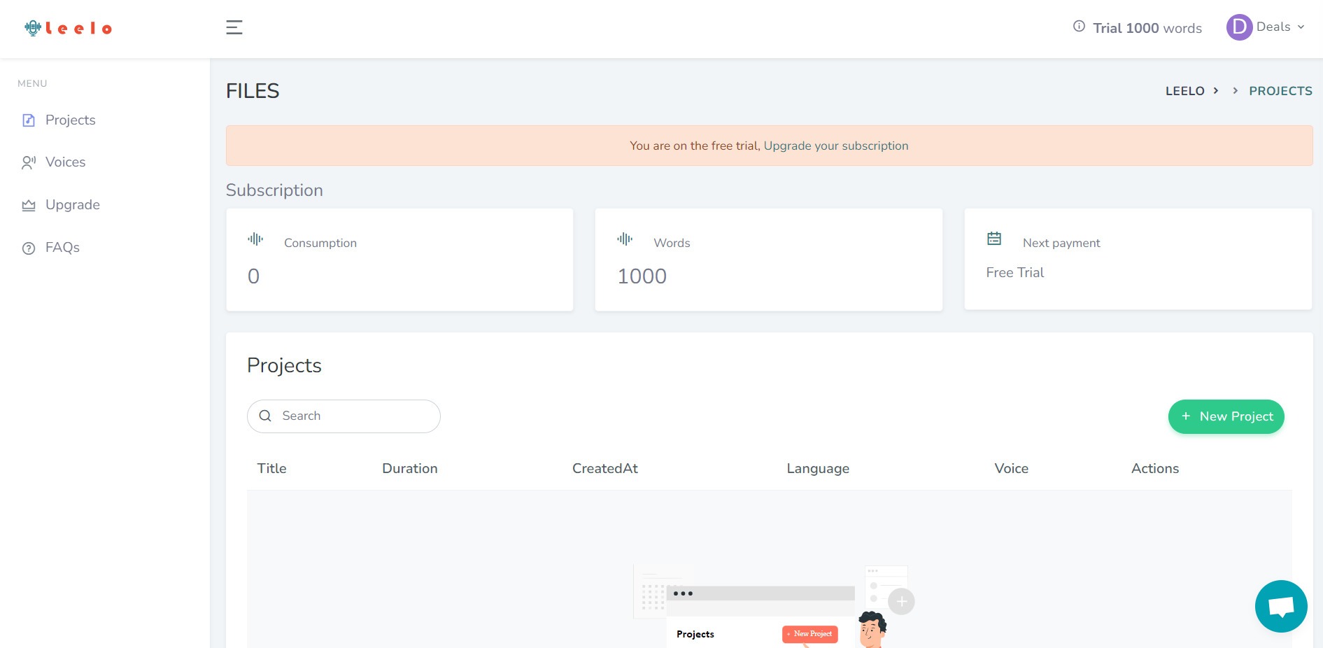 Text to Speech Generator tool User Interface