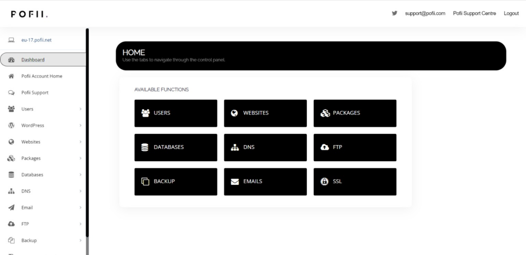 Supersonic secure web hosting dashboard preview