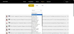Sentitrac Players User Interface