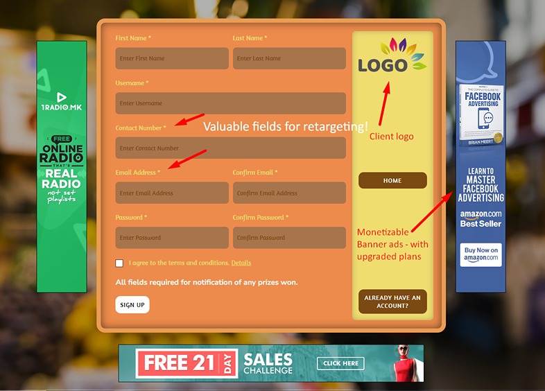 Registration Page of Sudoku You - gamification for customer engagement
