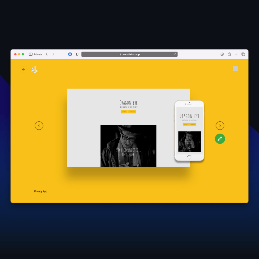 yellow colored them privacy app website template