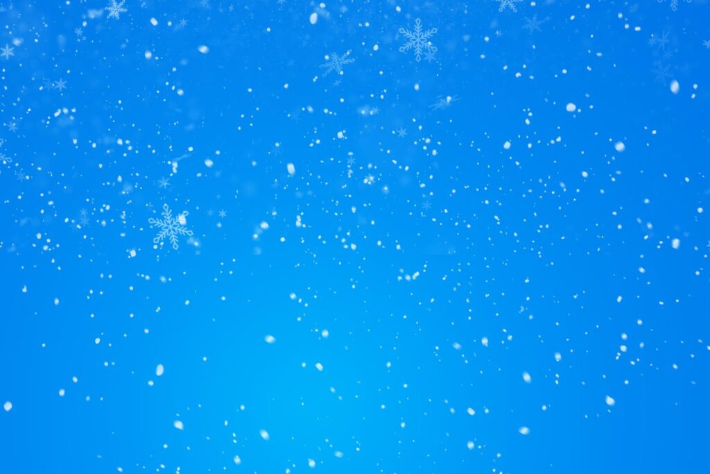 Sky blue background with snow flake effects from winter backgrounds bundle