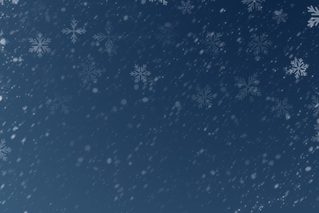 Dark grey background with snow flake effects