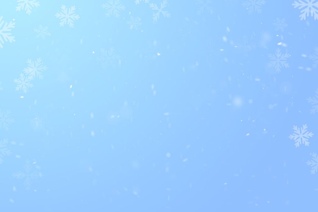 Light blue colored winter background with snow flake