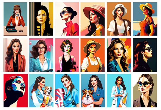 Women Doctors, models, professionals illustrations