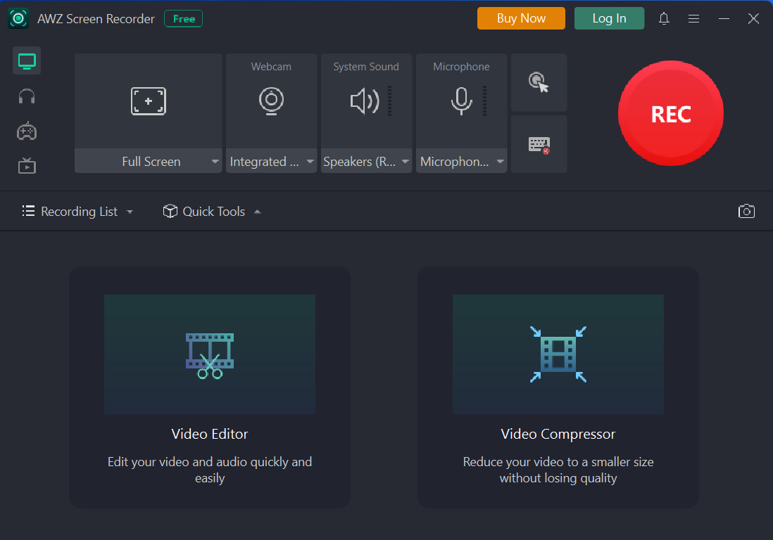 AWZ screen recorder tool preview