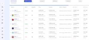 My assets user interface Beat market investment tracking tool