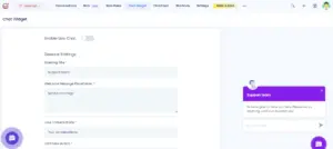 Chat widget preview in Engagebay CRM software