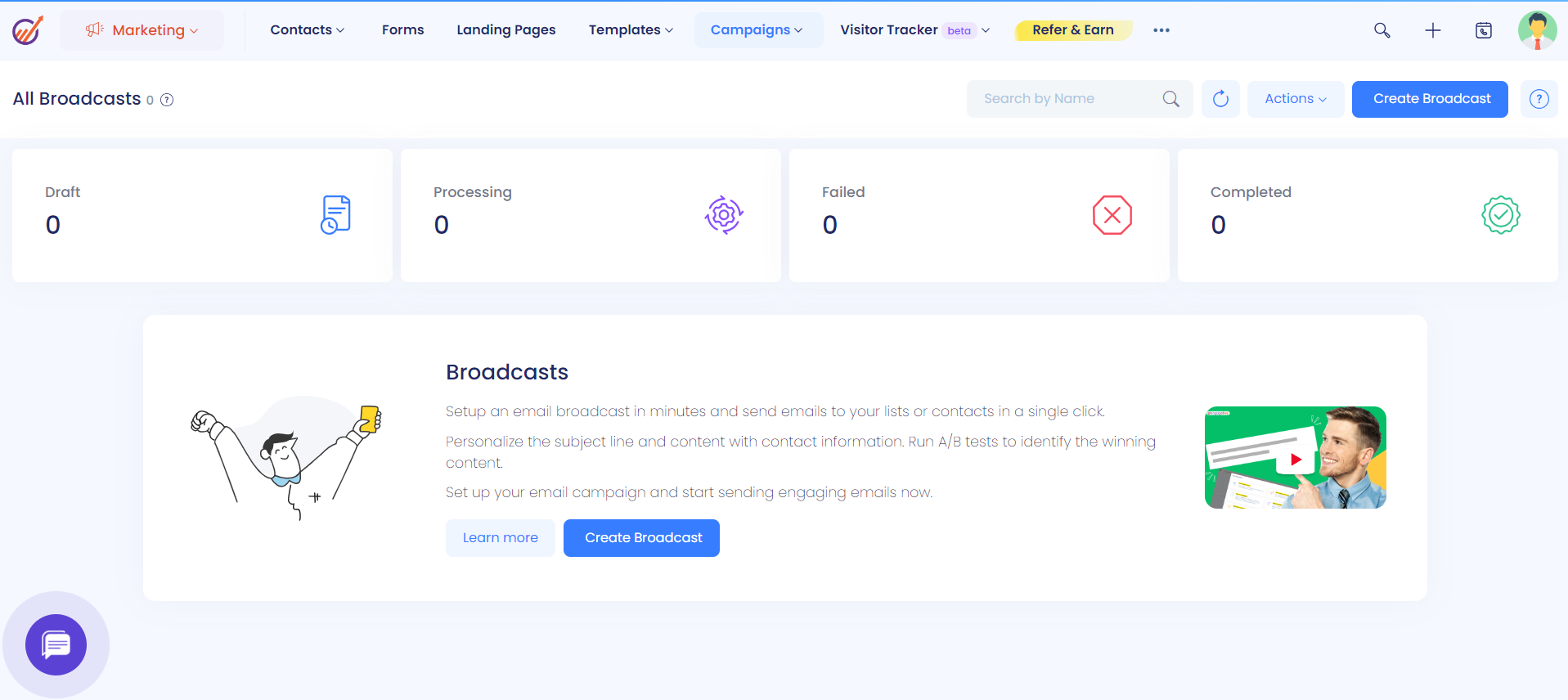 Email broadcast preview