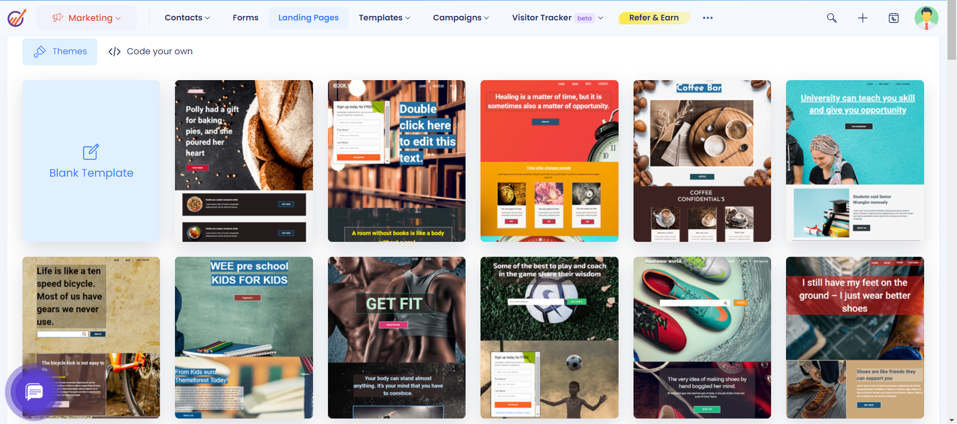 Landing pages