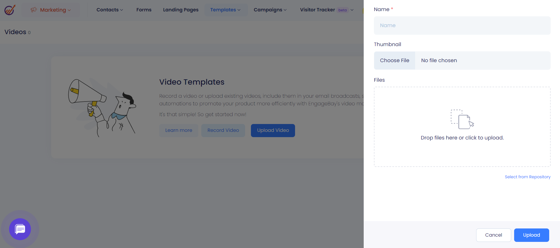 Video templates preview