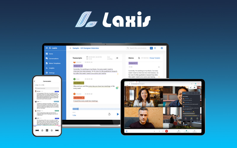 Laxis-Ai-Meeting-Assistance tool feature image displaying the tool in action on multiple devices