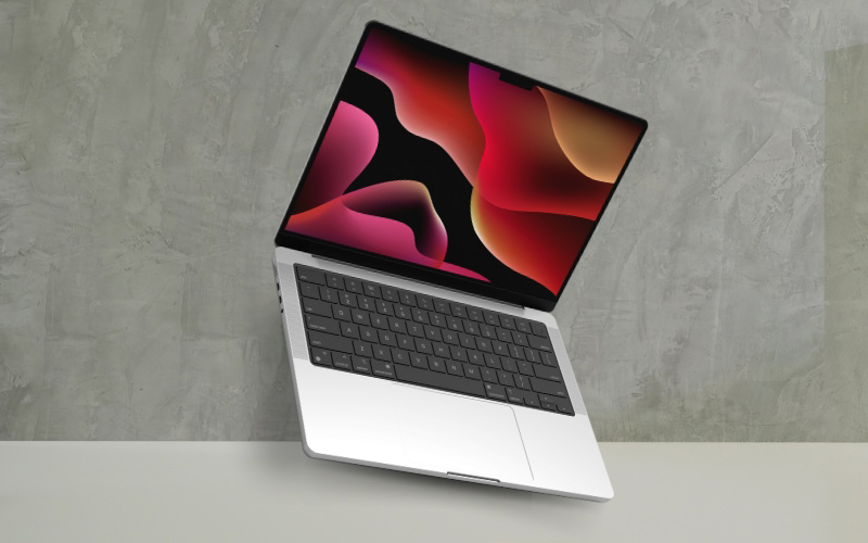 Isometric macbook mockup preview
