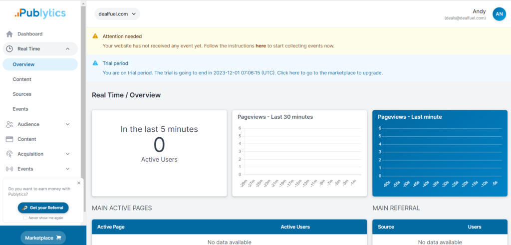 Real-time overview preview