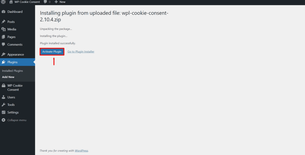 Activating the Plugin in WordPress