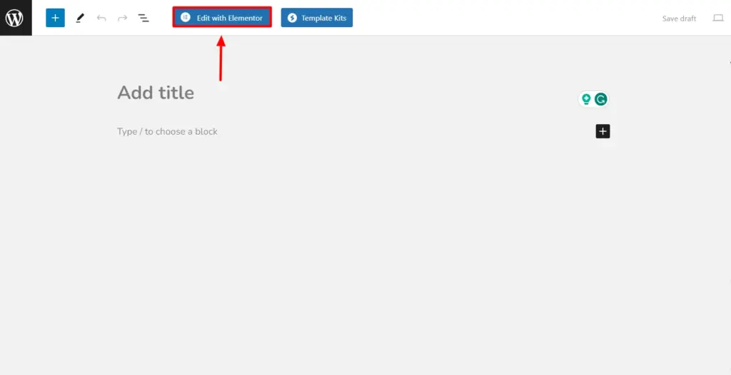 Edit using WordPress elementor feature