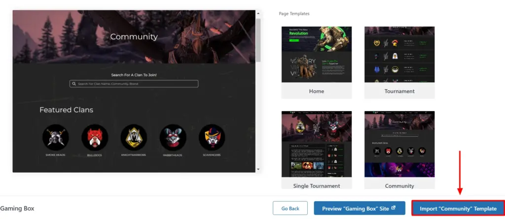 Game Box Template in Responsive Starter Template