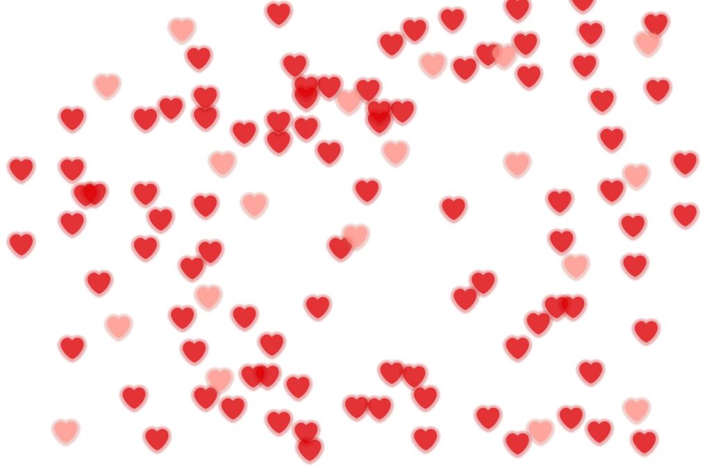 Dark pink heart overlays in Valentines text overlay bundle